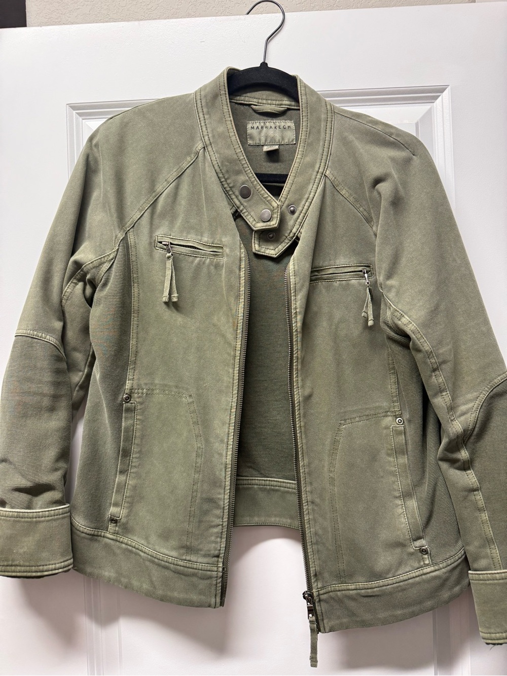 Marrakech Women's Olive Green Moto Jacket